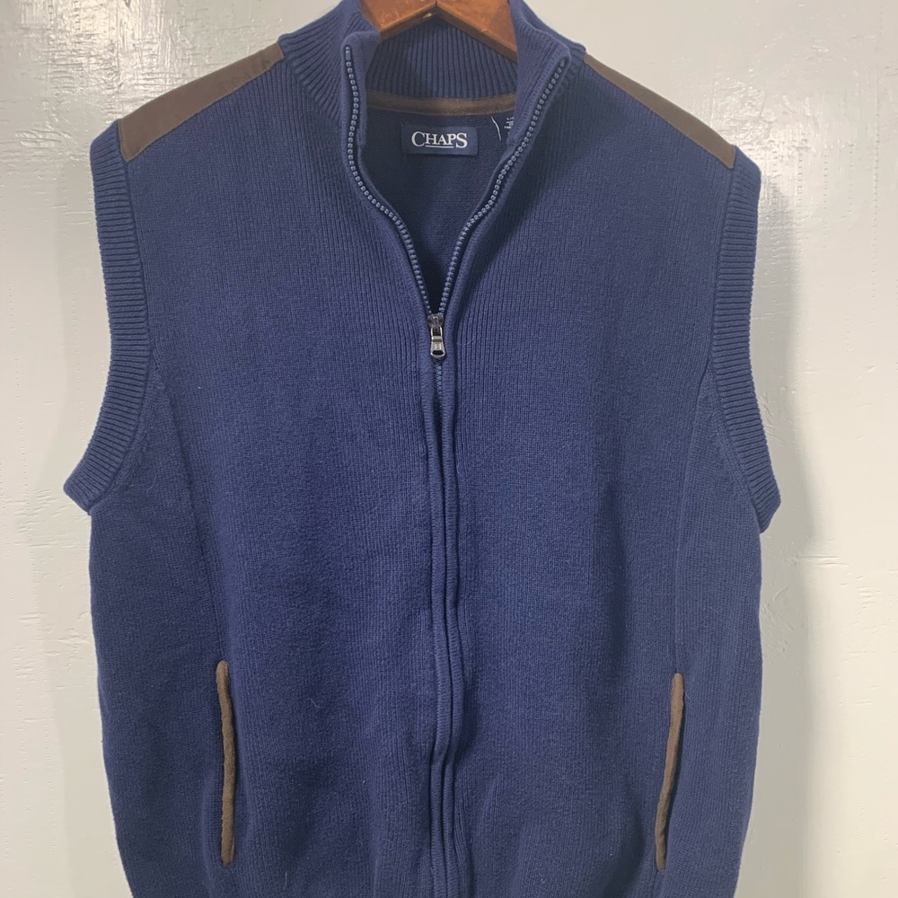 Men’s Chaps Full Zip Sweater Vest Large